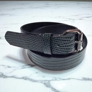 NWT Martina Mori Made In Italy Textured Leather Belt Green 1" W Size Medium